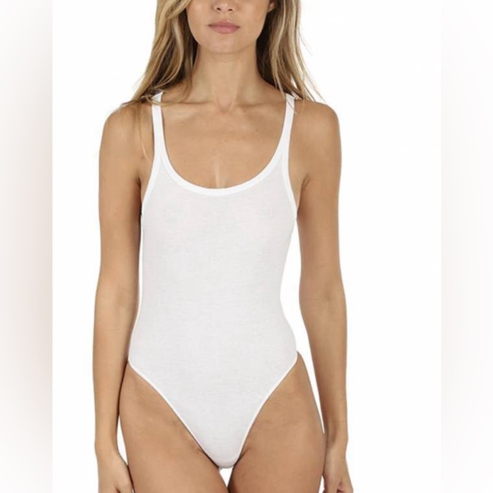 RE/DONE white ribbed tank bodysuit XS